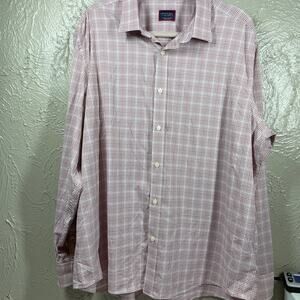 UNTUCKit White Red Long Sleeve Button Up Check Dress‎ Beckman Shirt Mens Sz 2XL